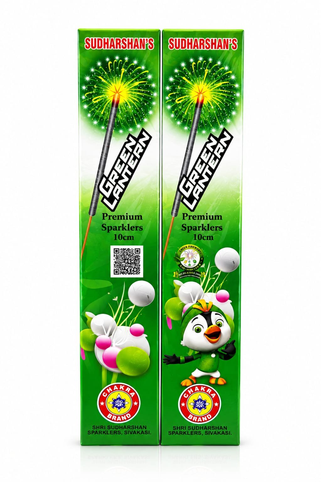 10 CM. GREEN SPARKLERS